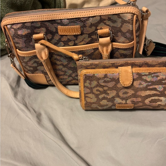 Consuela Handbags - Consuela Brown and Tan Crossbody Bag Set